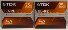 2x TDK BD-RE 25GB Rewritable Blu-ray Disc 1-2X Speed Single Layer New Japan picture