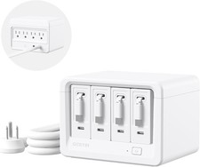 Gitryin 12-in-1 Desktop Charging Station with 4 Retractable Wall Chargers USB-C picture