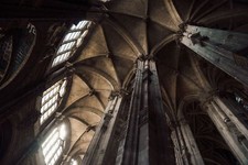Landscape architecture building ceiling gothic pillar Custom Gaming Mat Desk picture