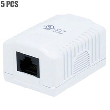 5 Pcs Single Port Cat5e RJ45 Network LAN Ethernet Wall Surface Mount Compact Box picture