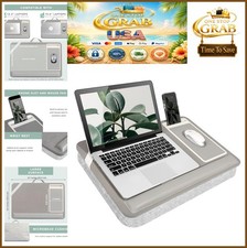 Lap Desk for Laptop 21.1x14.1 Inch Ash Wood Gray Phone Slot Wrist Pad picture