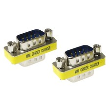 RLECS 2pcs DB9 9Pin RS232 Serial Cable Male to Male Mini Gender Changer Adapt... picture