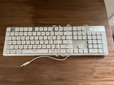 LANGTU Membrane Gaming Keyboard, Rainbow LED Backlit Quiet PC Keyboard -EUC picture