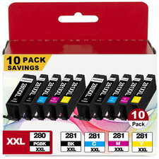 PGI-280 XXL/CLI-281 XXL Ink Cartridges Replacement for 280-XKK3C2, 5 Color picture