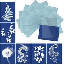 10 Pcs Sun Print Paper Kit Cyanotype Paper, A5 Cyanotype Paper with 1 Sheet Acry picture
