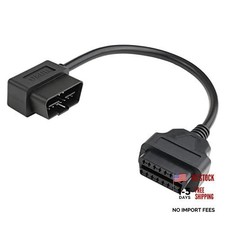 1ft 30cm OBD-II OBD2 Right Angle 16 Pin Auto Car Male to Female Extension picture