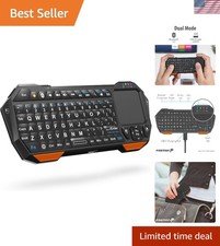 Mini Keyboard with Touchpad Mouse, 2.4G Wireless+ Bluetooth, Backlit picture
