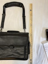Bellino Vintage Shoulder Computer Laptop Bag Black Leather Satchel Briefcase picture