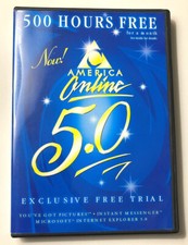 America Online AOL 5.0 Email 500 Hours Free CD with Case 1999 Windows Vintage picture