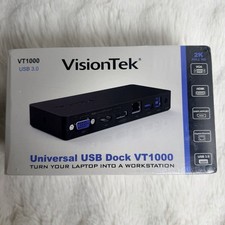 VisionTek VT1000 Universal Dual Display USB 3.0 Docking Station New Sealed picture