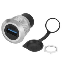 1Pcs USB 3.0 Panel Mount Coupler, USB Pass Through 5.0Gbps Silver picture