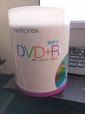 Memorex DVD-R 100 Pack  Spindle 16X 4.7GB 120min - NEW - Factory Sealed picture