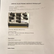 UNIVAC Vintage Electronic Module Circuit Board, Computer Module, MPN 90576 picture