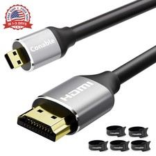 Micro HDMI to HDMI Cable 8 FT, High Speed Full HDMI to Micro HDMI Cable, Support picture