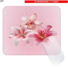 Aesthetic Floral Mouse Pad with Rubber Base - 9.5