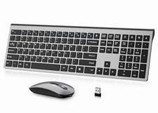 cimetech Rechargeable Full Size Wireless Keyboard and Mouse Combo - Grey picture