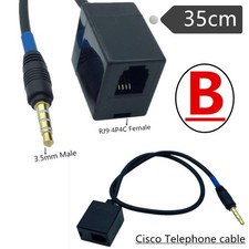 3.5mm Male Jack to RJ9 4P4C Female Adapter Converter Extension Cable Wire picture