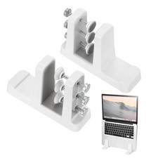 2-in-1 Vertical Laptop Stand, 2 Pcs Adjustable ABS Notebook Holder, White picture