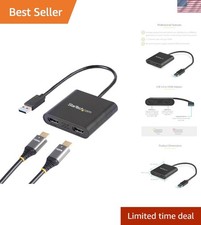 StarTech USB-A 3.0 to Dual HDMI Adapter, 4K 30Hz + 1080p 60Hz, Windows only picture