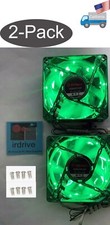 2-pack: NEW Enermax 80mm Green 3pin LED Smart Case Cooling Fan + Thermal Control picture