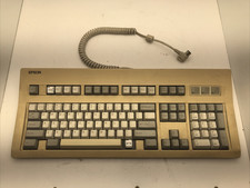Vintage Epson Keyboard Q203A AT 5 Pin DIN Plug Missing Keycaps Tested Working picture