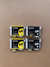 4 Genuine Epson 68 Ink Cartridges - Black & Yellow - T0681 T0684 picture