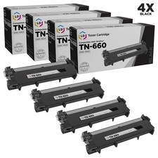 LD 4pk Comp Black Laser Cartridge for Brother Toner TN660 TN-660 HL-L2340DW picture