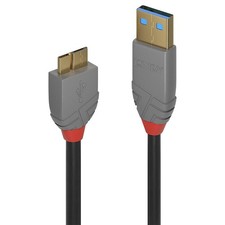 LINDY USB 3.2 Type A to Micro-B Cable, Anthra Line - Black, 0.5m 0.5m Anthra Lin picture