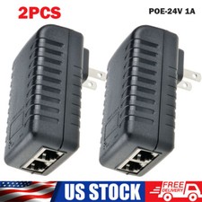 2Pcs POE Injector 24V 1A Wall Plug Ethernet Adapter IP Phone Camera Power Supply picture