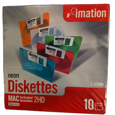 Imation Neon Diskettes 1.40MB MAC formatted 2HD/10 Pack picture