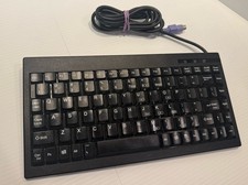 SolidTek ACK-595 Mini Compact Keyboard - PS/2 Wired - Black - A+ Condition picture