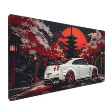 Large Car Mouse Pad 35.4 x 15.7 inch Extended Japanese Night Scene Desk Mat picture