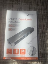 j5create JCD372 USB-C 3.1 Gen 2 5-in-1 Multi Adapter 4K HDMI SD Card Reader NEW picture
