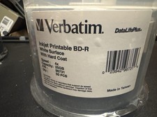 50 VERBATIM Blu-Ray 4X BD-R 25GB DataLifePlus White Inkjet Hub Printable 96713 picture