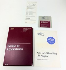 Vintage IBM Token-Ring Network 16/4 ISA Adapter Diskette Manual Guide Operations picture