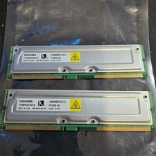 Lot of 2 Toshiba 256MB PC800-45 ECC RDRAM RIMM Rambus 184-Pin THMR2E8Z-8 512MB picture