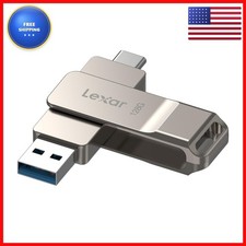 Lexar D40E 128GB Dual USB 3.2 Gen 1 Type-C Jump Drive Champagne Silver picture