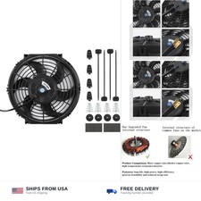 Universal Automotive Electric Radiator Fan Cooling Slim Fans 12V Push Pull Wi... picture