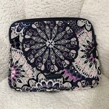 Vera Bradley Quilted Tablet Sleeve Pouch Multicolor Designer Purple Floral picture
