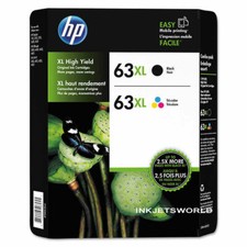 HP 63XL 2-pack Black/Tri-color Original Ink Cartridges Retail Box Genuine HP picture