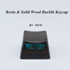 Handmade Resin + Solid Wood Backlit Keycap R4 Artisan For MX Mechanical Keyboard picture