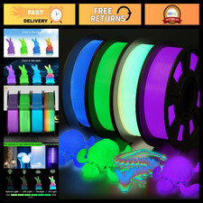 Glow in the Dark 3D Printer Filament Bundle - Multicolor PLA 1.75mm, 250g x 4 Pa picture