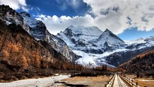 Landscape nature r china mountains sky clouds snowy peak Custom Gaming Mat Desk picture