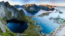 Landscape aerial view drone photo nature mountains Custom Gaming Mat Desk picture
