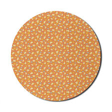 Ambesonne Floral Folk Round Non-Slip Rubber Modern Gaming Mousepad, 8