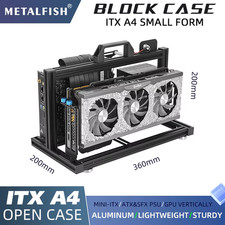 Aluminum Open Frame Case, Vertical GPU, 240mm Cooler, Mini-ITX Compatible, DIY G picture