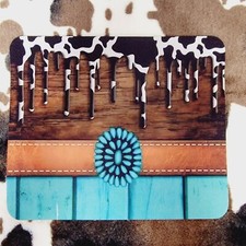 Cow Print Turquoise Custom Print Mouse Pad Non-Slip Computer Office Desk Mat picture