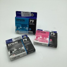 3 Pack Genuine Epson 79 High Capacity | 1 Black | 1 Magenta | 1 Cyan |New Sealed picture