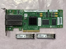 LSI DUAL-PORT 4GB FC HBA LSI7204EP-LC L3-25065-00B W/ TWO 4GB SFPs picture