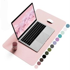 LARGE PU Leather Mouse Pad Desk Protector Light Pink Nonslip Waterproof YSAGi  picture